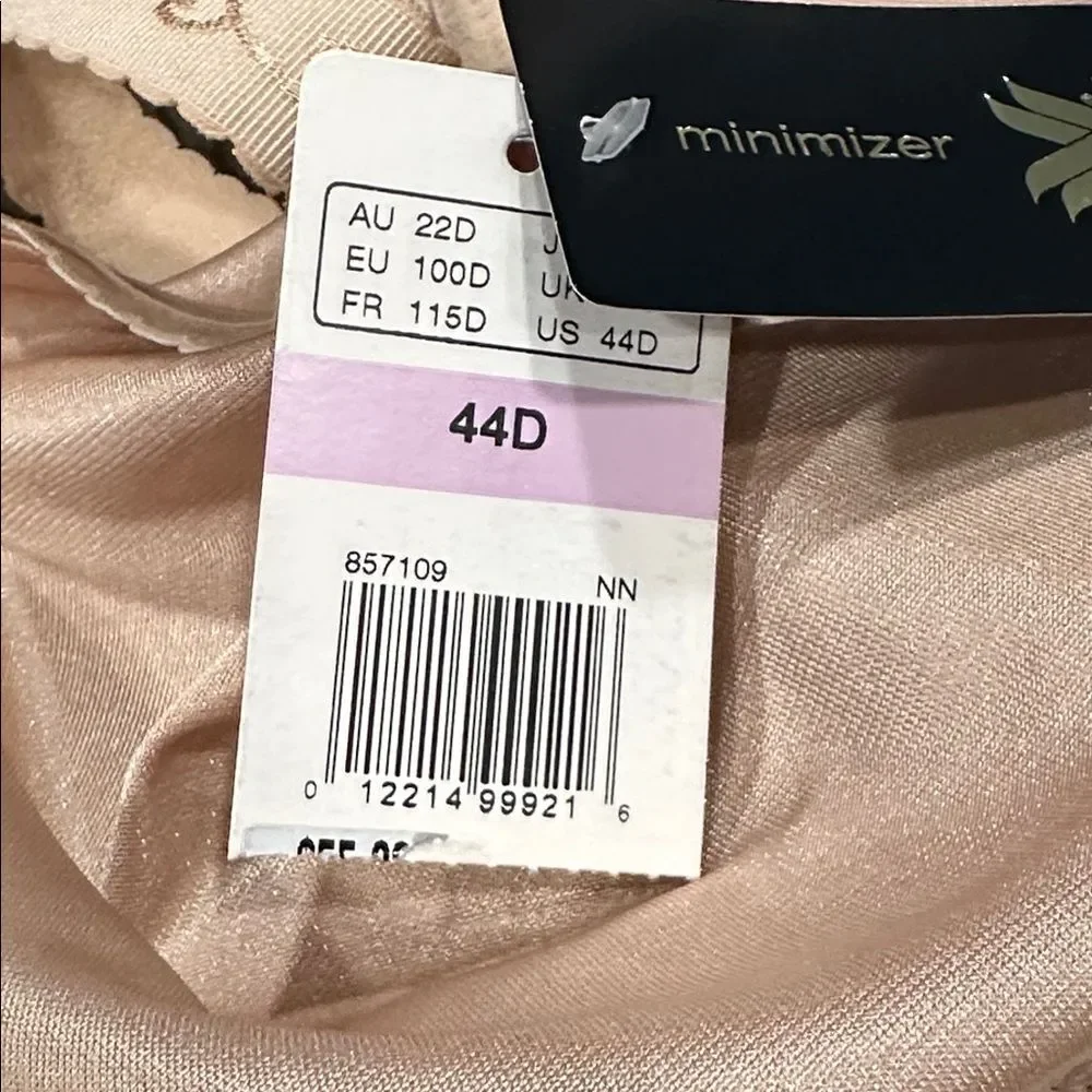 Wacoal Full Figure Simple Shaping Minimizer Bra Underwire 857109 Sand NEW 44D